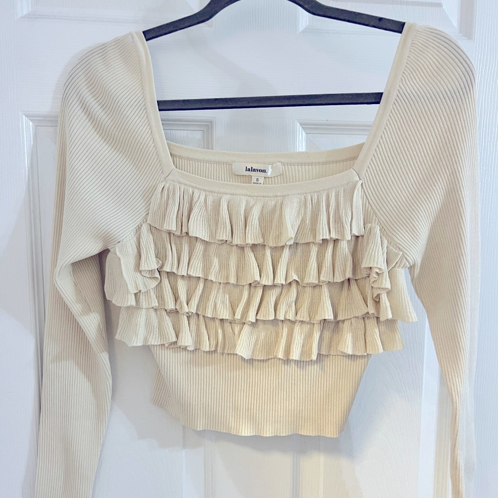 Long sleeve crop top sweater